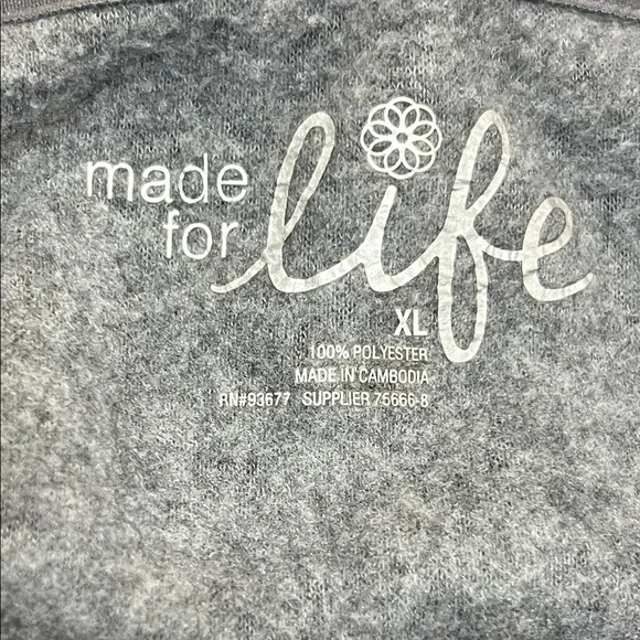 Made for Life Gray Fleece Quarter Zip Up Pullover - Picture 2 of 16